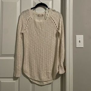 Women’s Off-White Pink Republic Braided Sweater